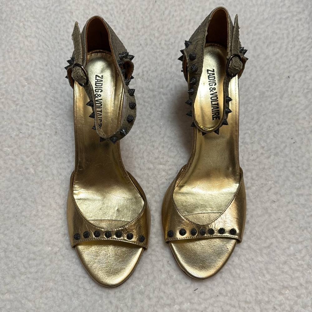 Zadig & Voltaire Studded Metallic Heels - EU 40 - Picture 2 of 7